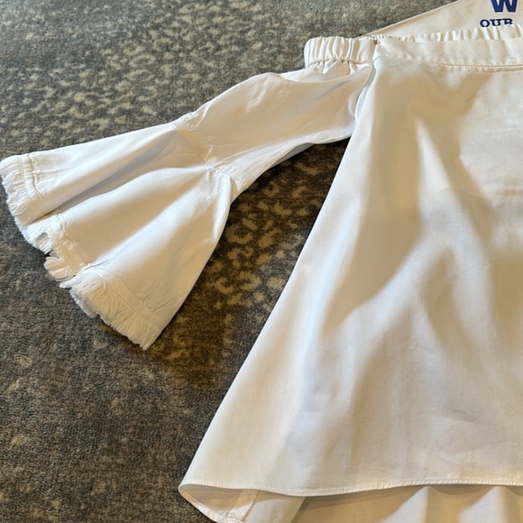 NICHOLAS WHITE OFF THE SHOULDER COTTON TOP SIZE 6 - Picture 4 of 11